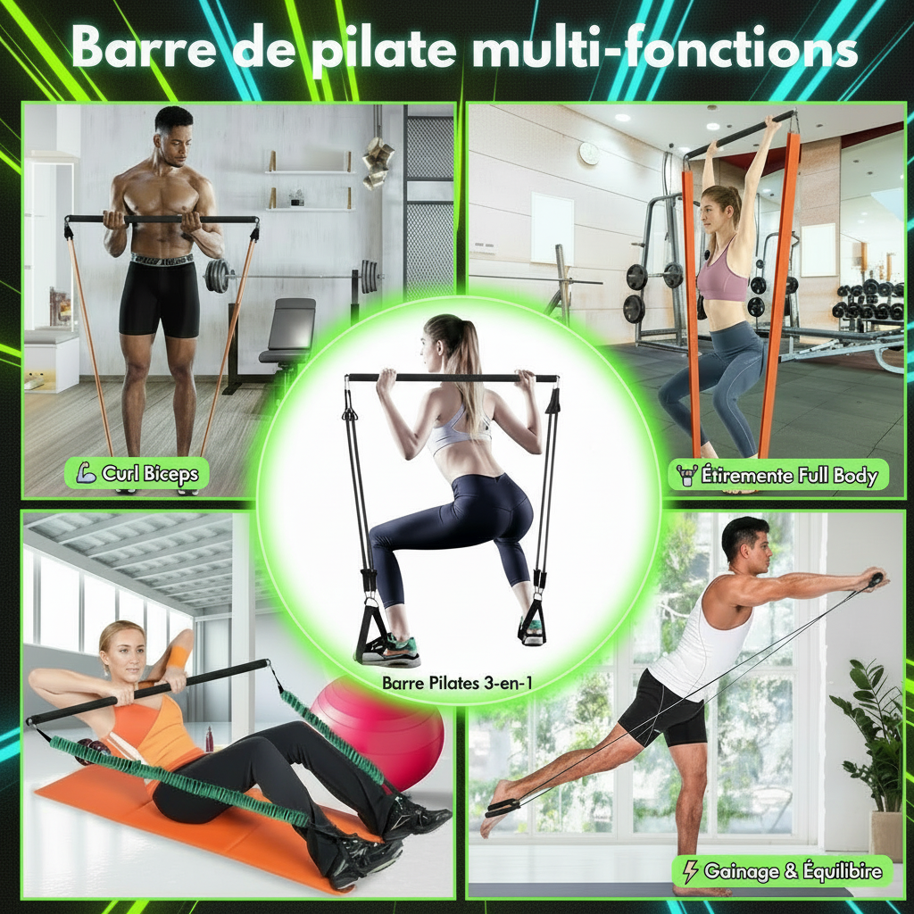 Barre de Pilates et Musculation multi-fonctions